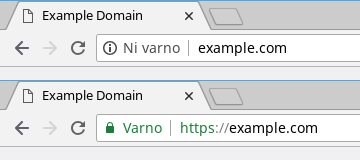 Security warning HTTPS in a Chrome browser